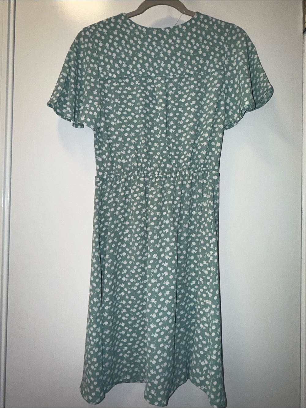 Monteau Mint Green Floral Wrap-Style Dress - Picture 5 of 5